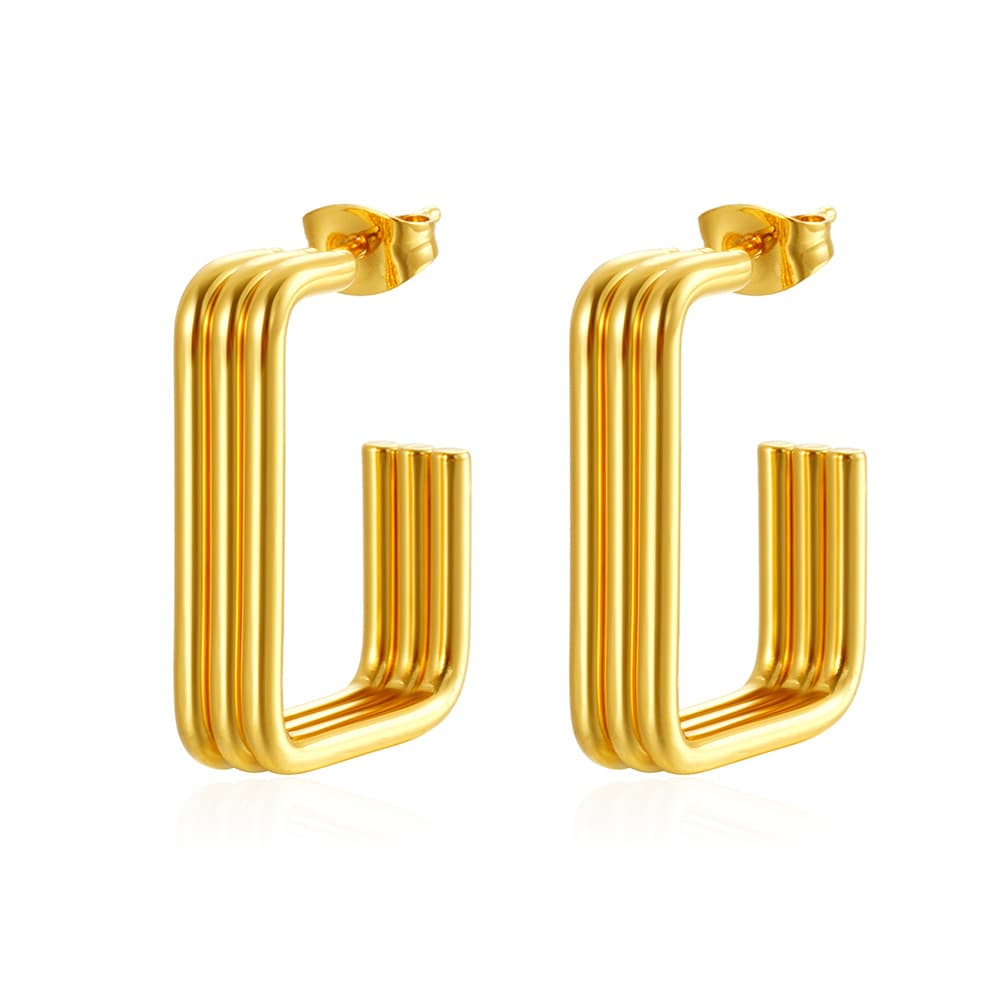 IMI European and American ins style cross-border hot sale extra large lightweight C-shaped creative earrings stainless steel YE305 6