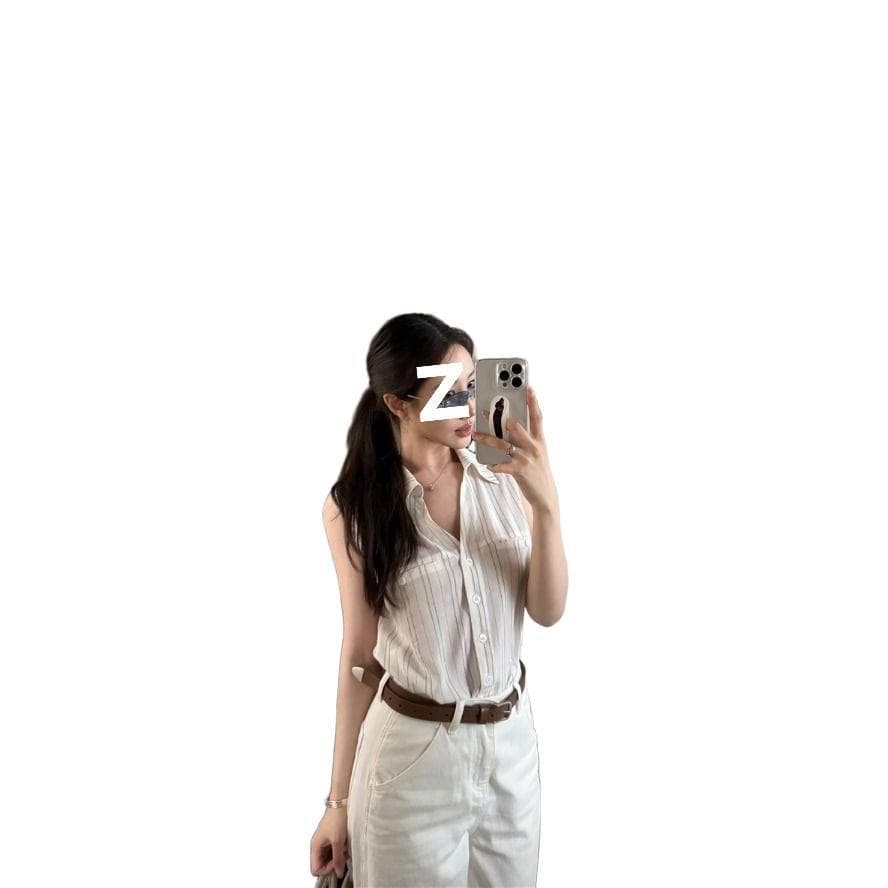 Loose striped polo collar long-sleeved fashion shirt women's summer casual chic shirt niche versatile vest top 6