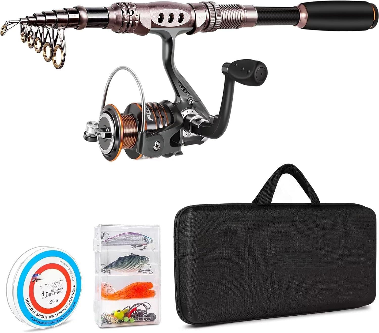 Cross-border carbon Luya rod wheel set sea fishing rod telescopic fishing rod rotating reel travel sea and freshwater fishing set 9