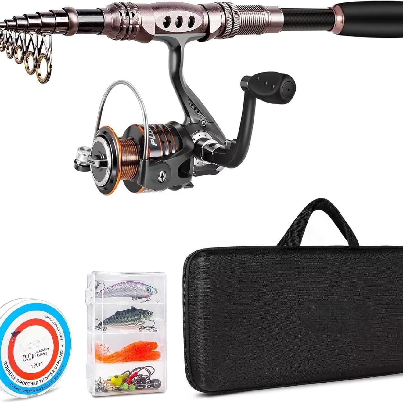 Cross-border carbon Luya rod wheel set sea fishing rod telescopic fishing rod rotating reel travel sea and freshwater fishing set 1