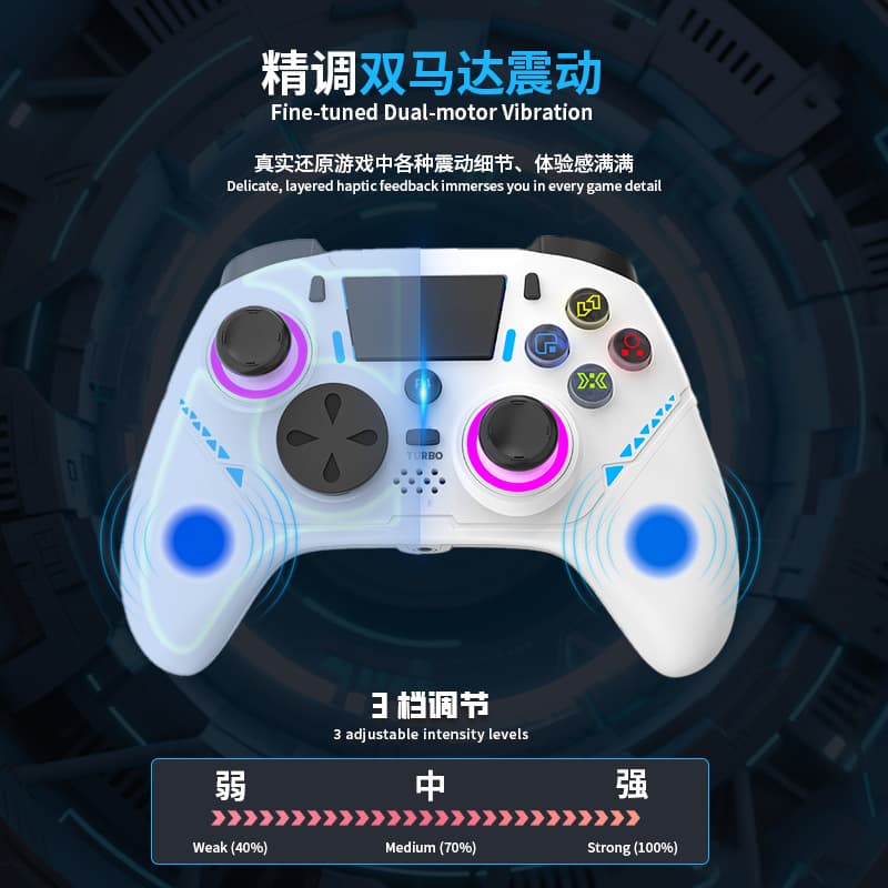 Manufacturer PS4 controller RGB light dual vibration burst back button wireless Bluetooth controller PCsteam game controller 4