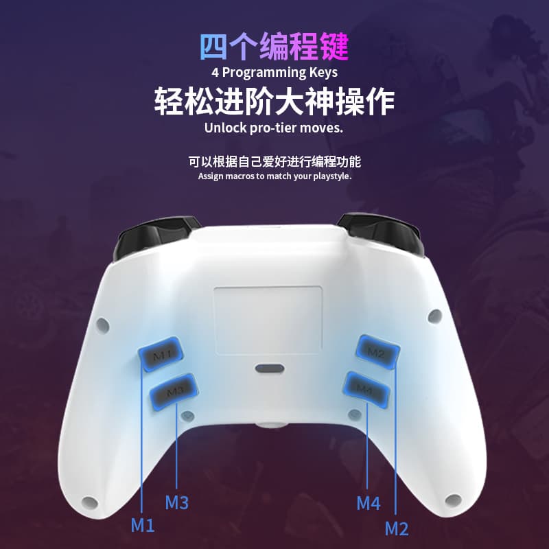 Manufacturer PS4 controller RGB light dual vibration burst back button wireless Bluetooth controller PCsteam game controller 5