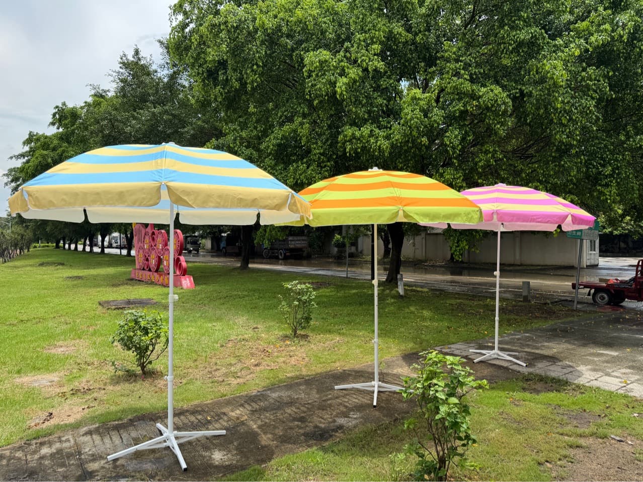 Beach umbrella, outdoor parasol, beach sun protection, striped stall, balcony, courtyard, garden umbrella, large umbrella 4