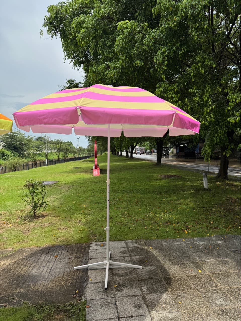 Beach umbrella, outdoor parasol, beach sun protection, striped stall, balcony, courtyard, garden umbrella, large umbrella 5