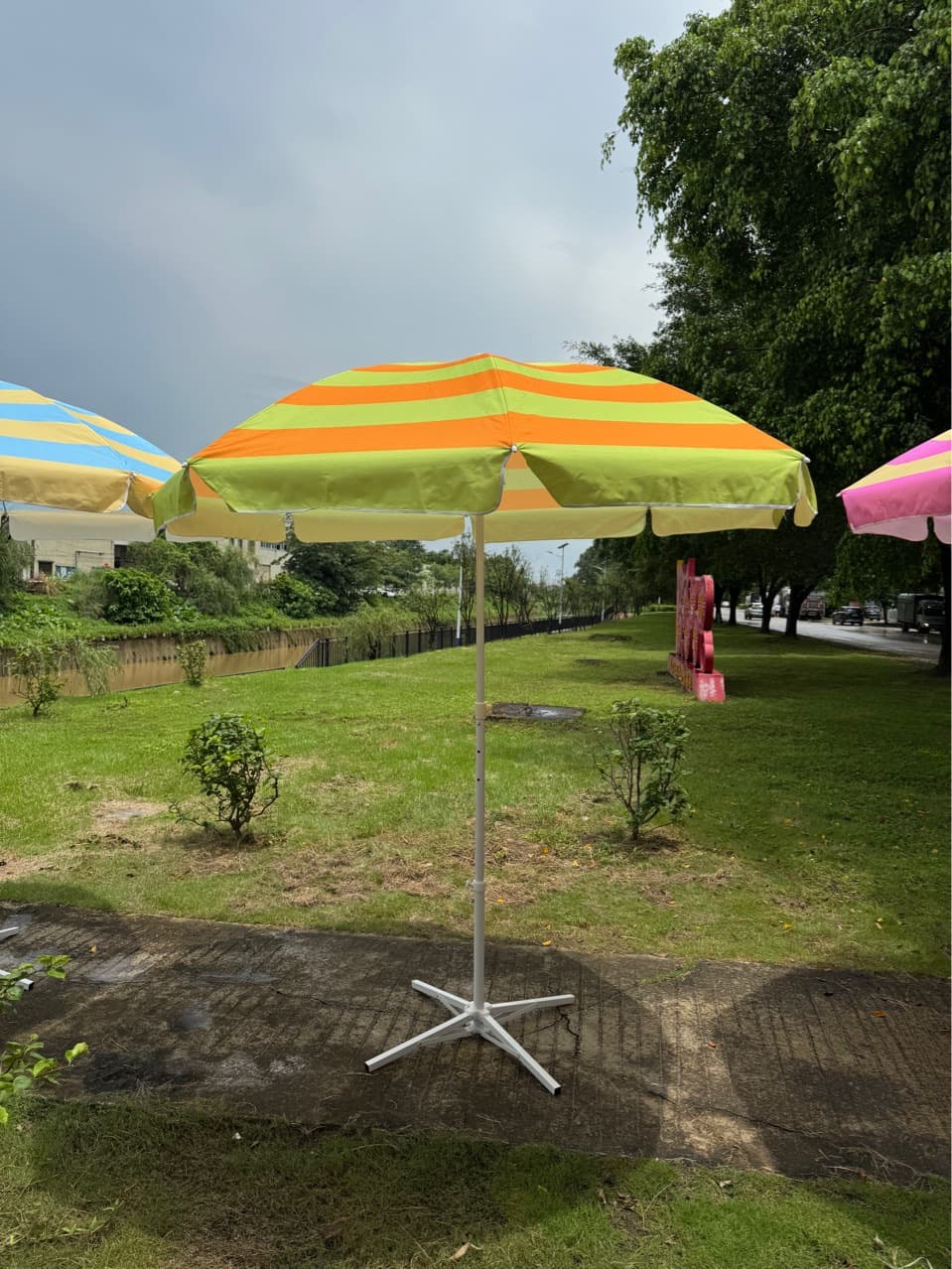 Beach umbrella, outdoor parasol, beach sun protection, striped stall, balcony, courtyard, garden umbrella, large umbrella 6