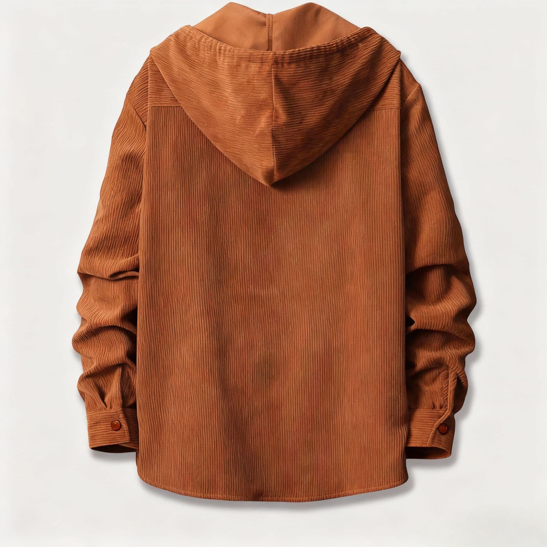 2026 Amazon Spring and Autumn Corduroy Jacket Shirt Men's Loose Casual Men's Workwear Long Sleeve Hooded Shirt 3