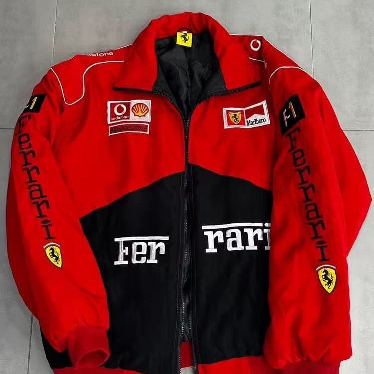 F1 racing suit embroidered jacket Amazon cross-border best-selling retro motorcycle riding suit and cotton jacket supports customization 4