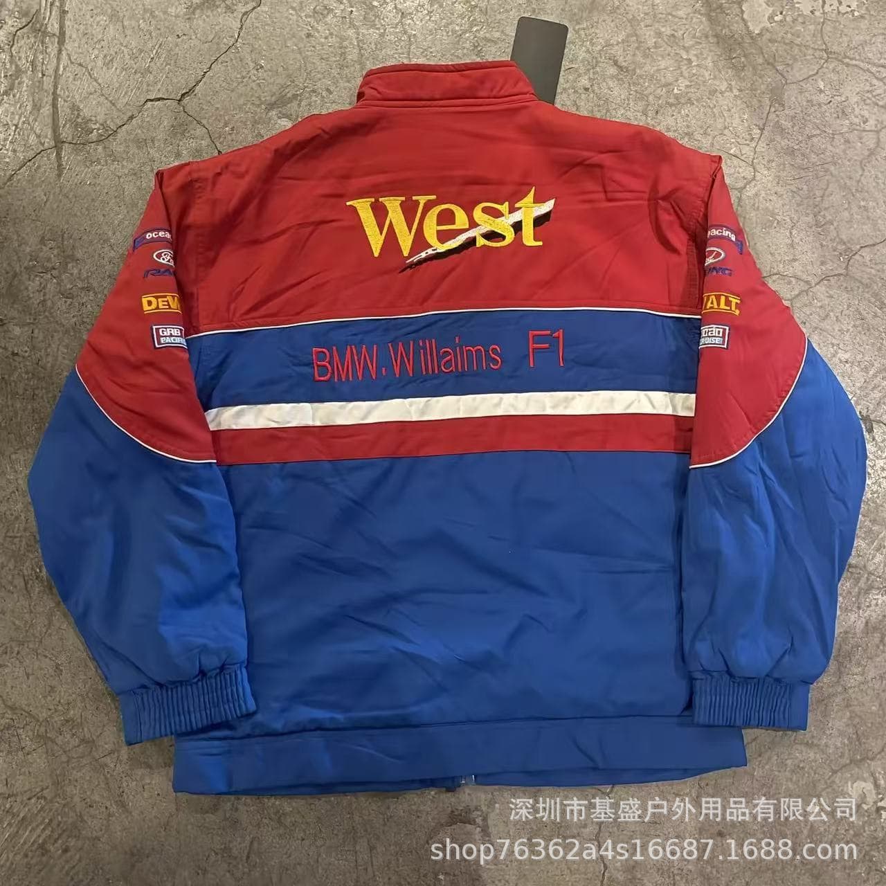 F1 racing suit embroidered jacket Amazon cross-border best-selling retro motorcycle riding suit plus cotton jacket supports customization 3