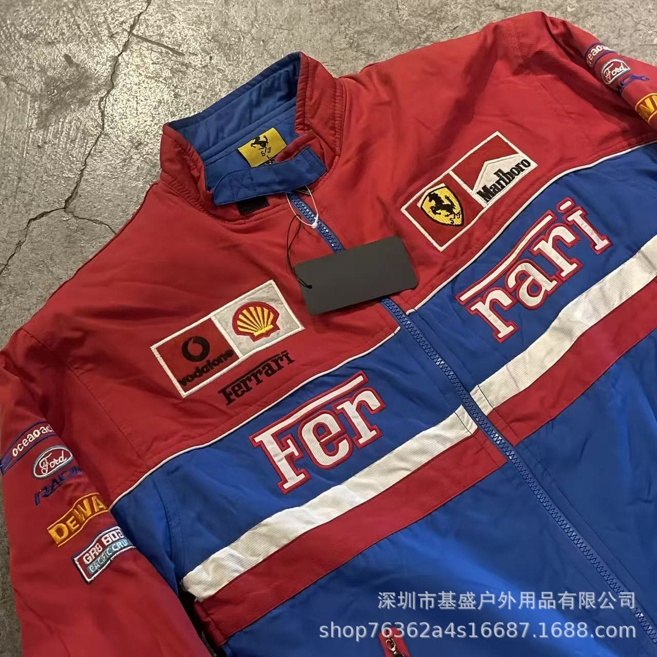 F1 racing suit embroidered jacket Amazon cross-border best-selling retro motorcycle riding suit plus cotton jacket supports customization 5