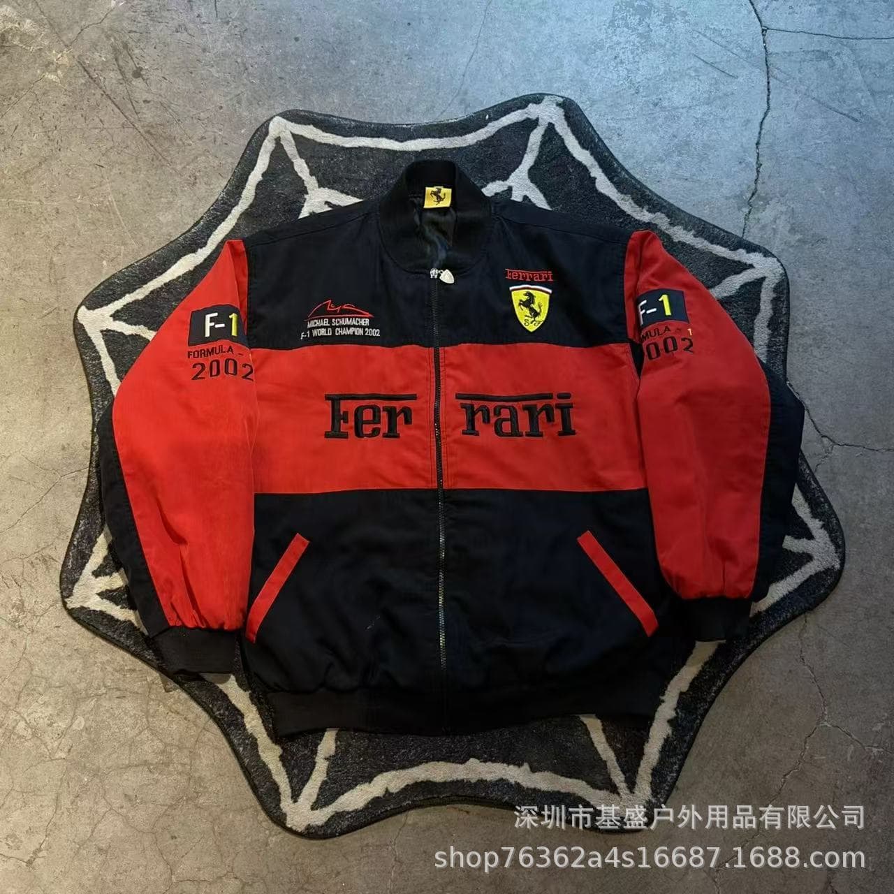 F1 racing suit embroidered jacket Amazon cross-border best-selling retro motorcycle riding suit plus cotton jacket supports customization 2