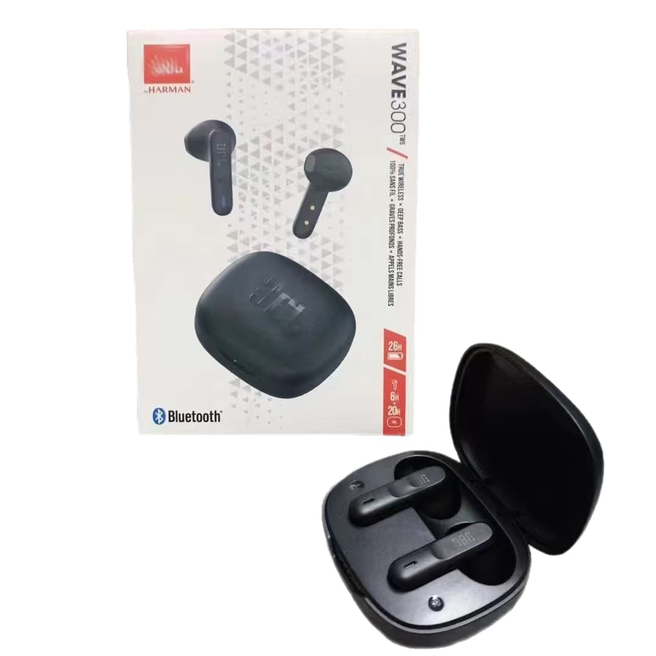 Cross-border WAVE300 TWS true wireless Bluetooth headset semi-in-ear sports call music headset suitable for JB. 6