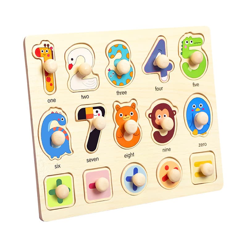 Montessori early education baby cognitive puzzle animal transportation hand scratching board puzzle building blocks educational children's matching toys 6