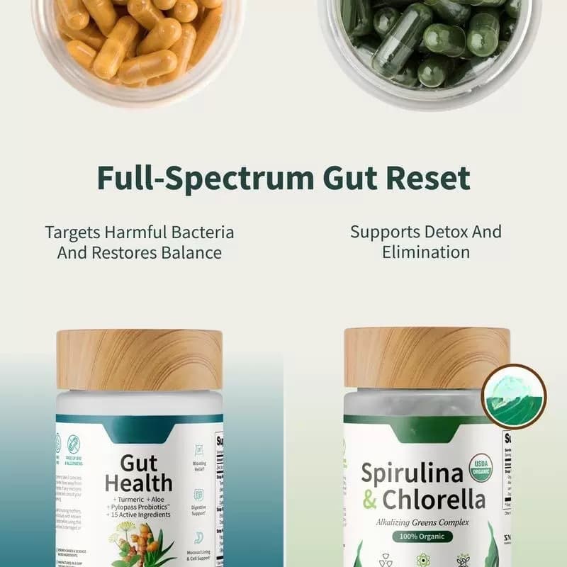Spot TK Hot Selling Intestinal Health & Spirulina & Spirulina Natural Supplement Set Prebiotic Dietary Supplement 1