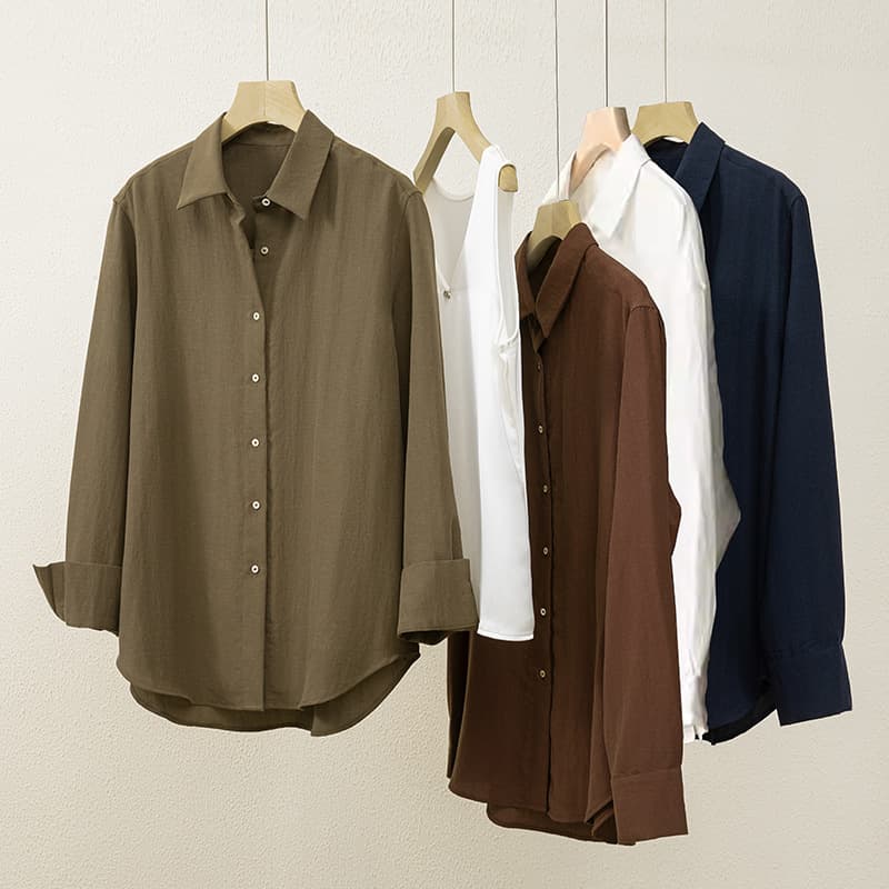 Linen tops, shirts, women's high-end autumn women's shirts, jackets, fashionable and versatile white shirts, commuting women's clothing 3