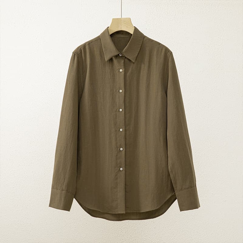 Linen tops, shirts, women's high-end autumn women's shirts, jackets, fashionable and versatile white shirts, commuting women's clothing 5