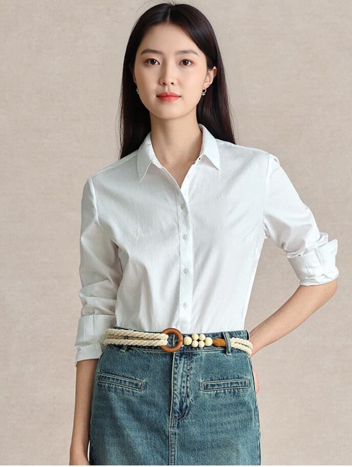 Linen tops, shirts, women's high-end autumn women's shirts, jackets, fashionable and versatile white shirts, commuting women's clothing 7