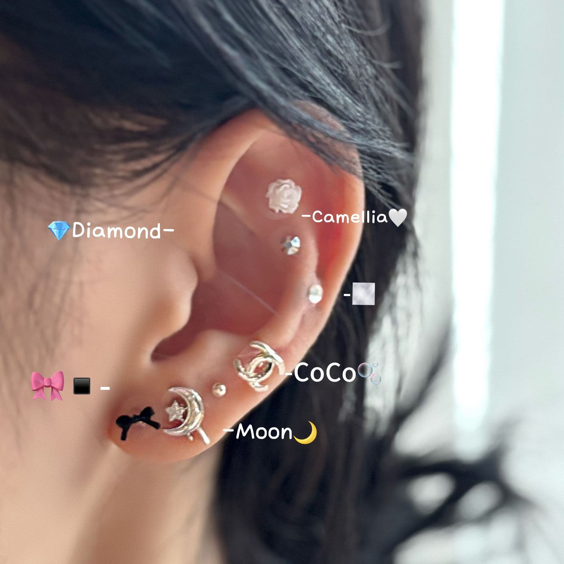 Sheyuwushe's new star and moon earrings for women, light luxury niche fashion ear hole stickers (10 patches) 3