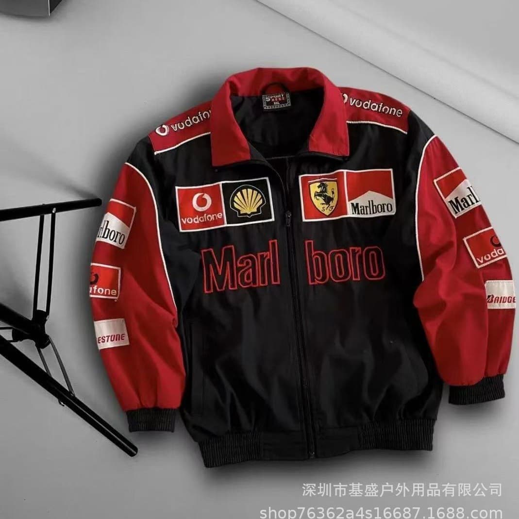 F1 racing suit embroidered jacket Amazon cross-border best-selling retro motorcycle riding jersey plus cotton jacket supports customization 2