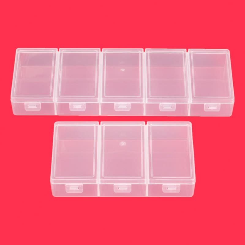 pp plastic 3 grid 5 grid transparent single open lid storage box jewelry hardware tool accessories box electronic components fishing gear box 4