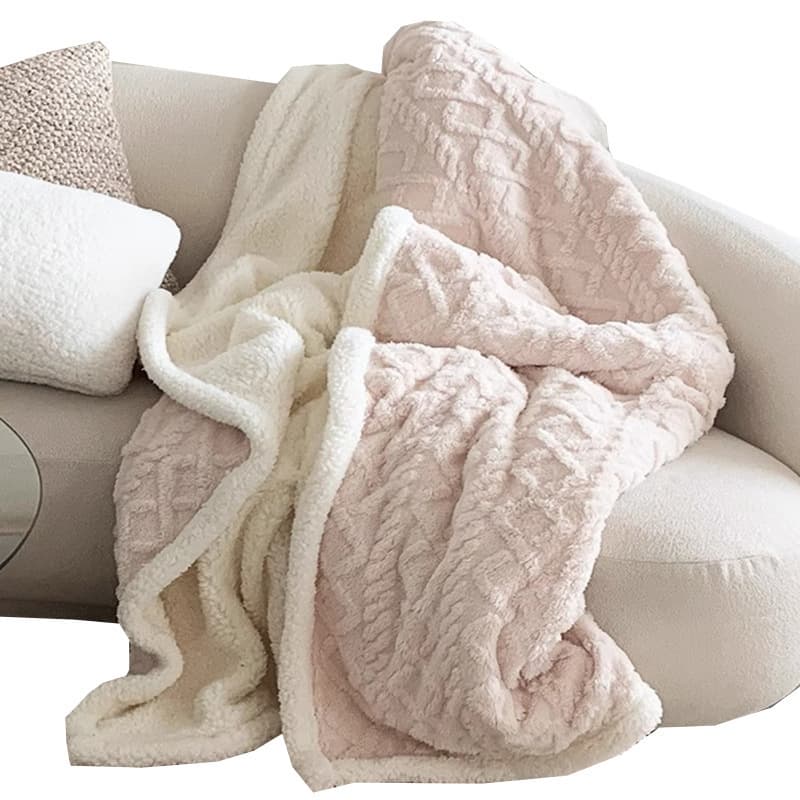 Winter taff fleece blanket thickened lamb coral velvet small blanket office nap blanket sofa blanket bed 6