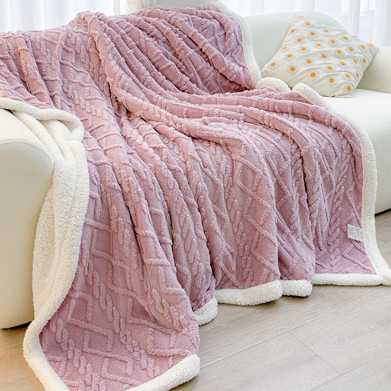 Winter taff fleece blanket thickened lamb coral velvet small blanket office nap blanket sofa blanket bed 9