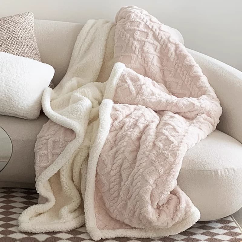 Winter taff fleece blanket thickened lamb coral velvet small blanket office nap blanket sofa blanket bed 1