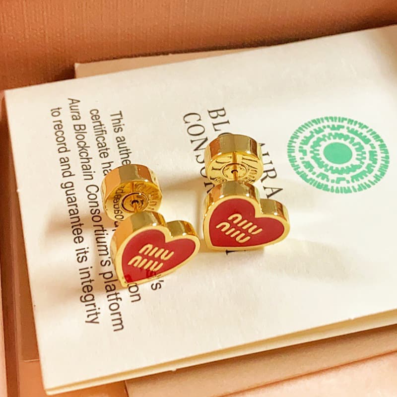 Miss M 25 Chinese Valentine's Day limited series enamel love earrings miu bracelet temperament necklace high version set for women 4