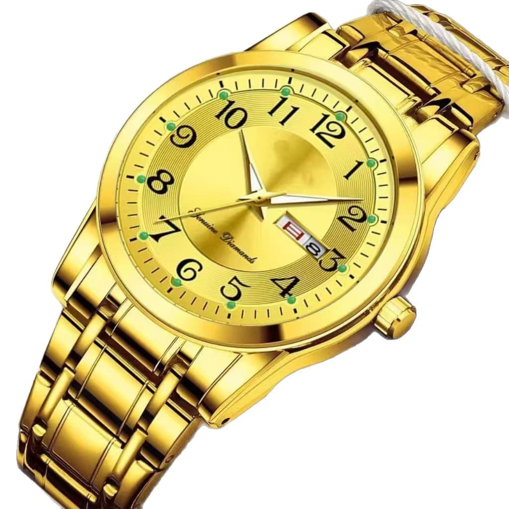 Swiss new men's watch fully automatic non-mechanical watch men's digital dial waterproof luminous dual calendar watch men's 6