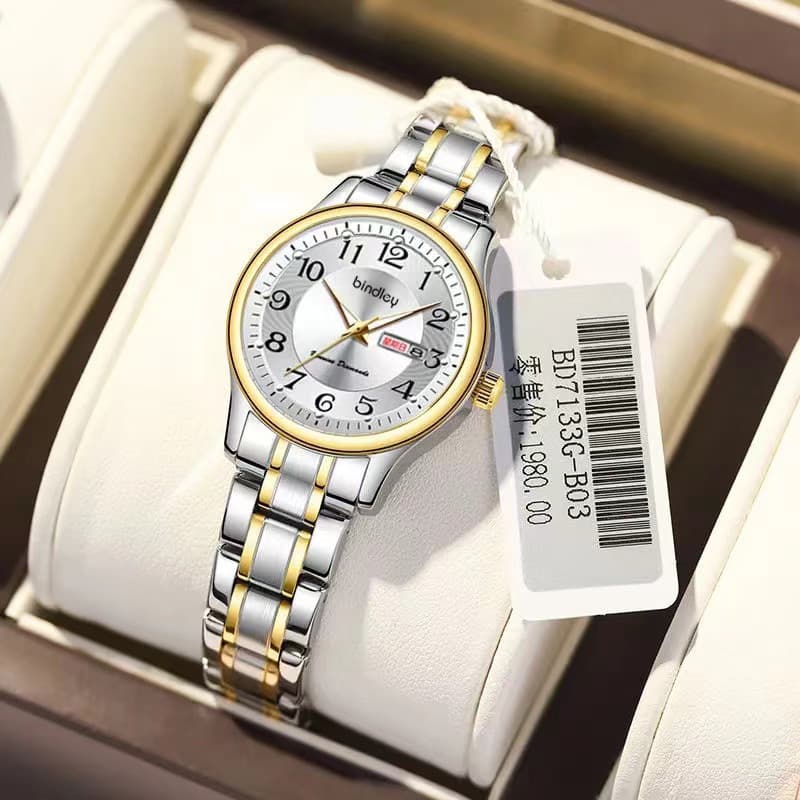 Swiss new men's watch fully automatic non-mechanical watch men's digital dial waterproof luminous dual calendar watch men's 9