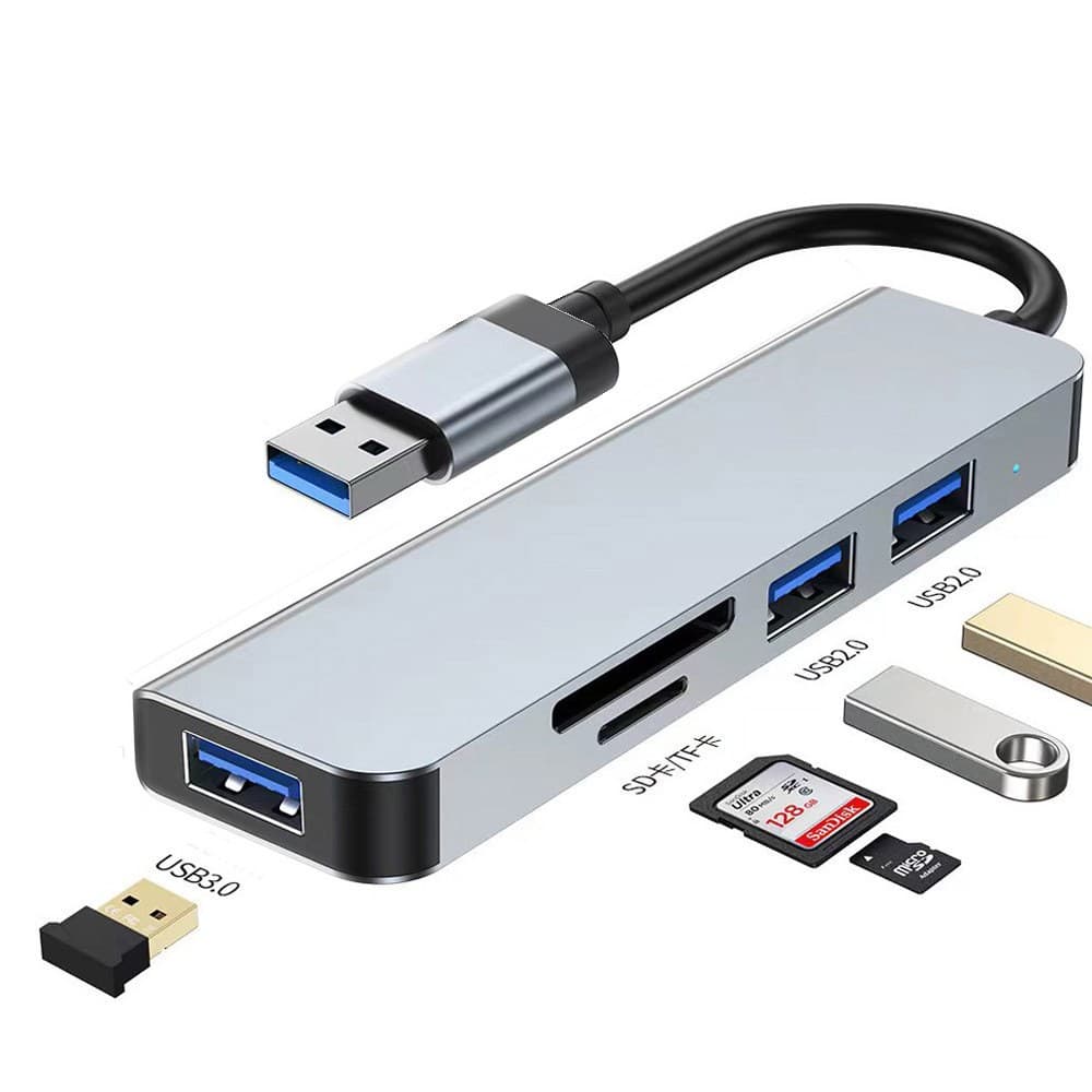 usb3.0 double-head extender high-speed hub 7-port expansion dock splitter multi-function computer docking station 8