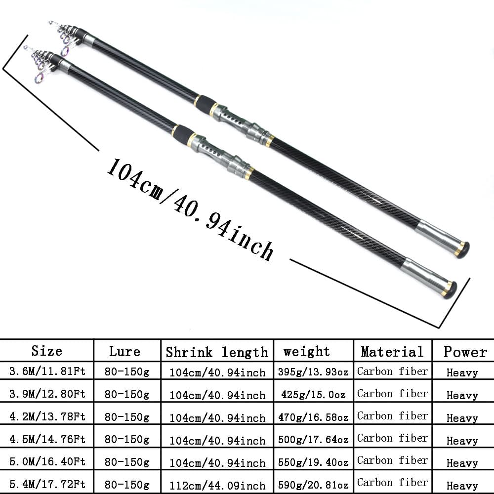 Long Cast King Telescopic Surf Spin Fishing Rod Carbon Fiber Sea Fishing Rod Fast Response Heavy Duty Power 5