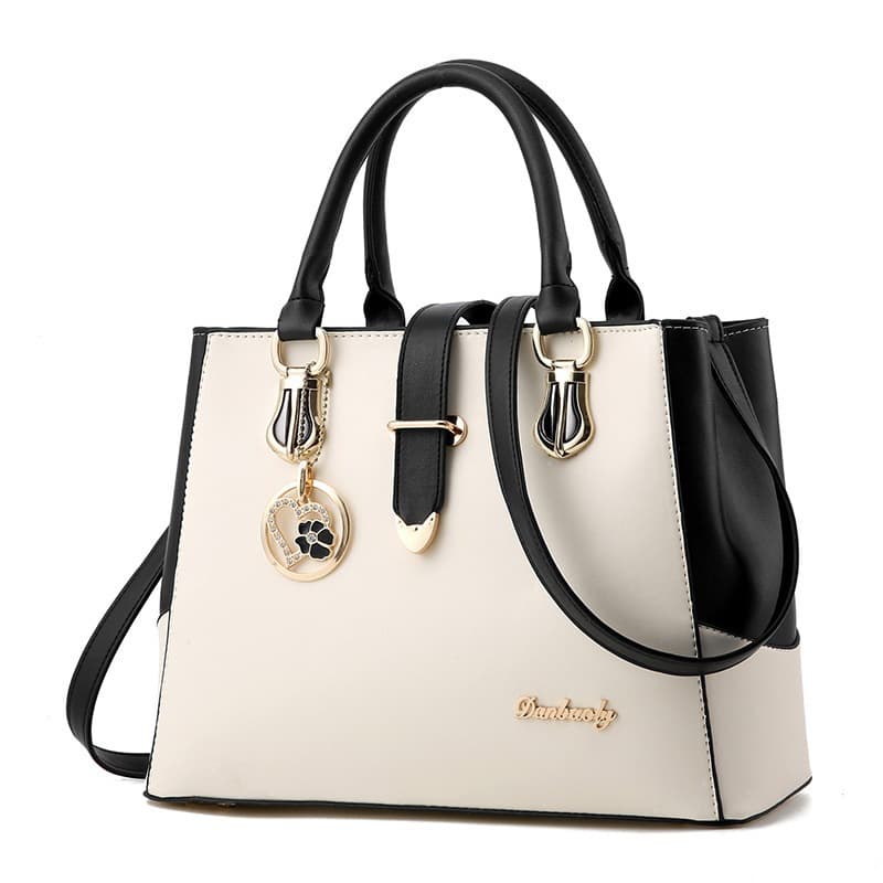 Cross-border wholesale women's handheld tote bag hot-selling women's bag 2022 new color matching PU leather shaped shoulder crossbody bag 3