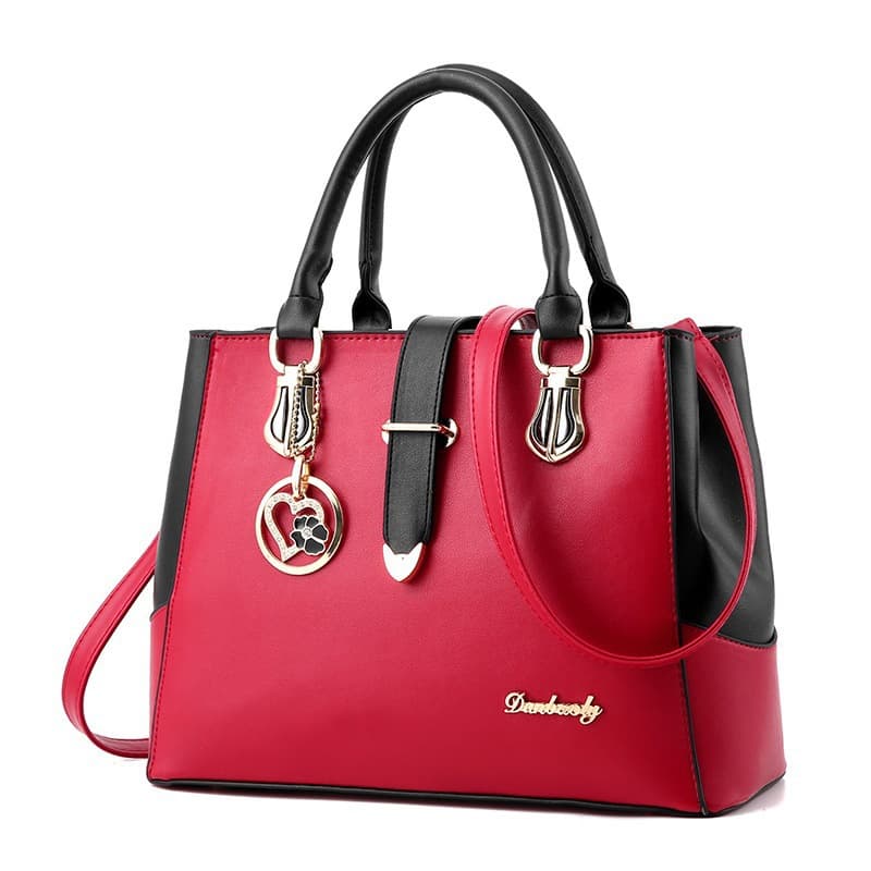 Cross-border wholesale women's handheld tote bag hot-selling women's bag 2022 new color matching PU leather shaped shoulder crossbody bag 5