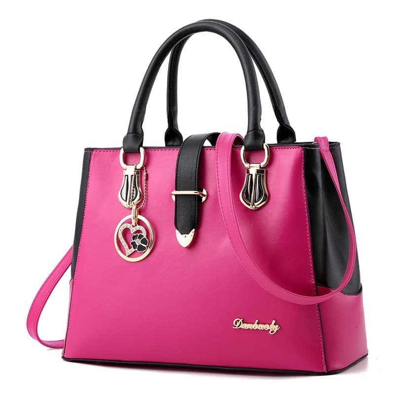 Cross-border wholesale women's handheld tote bag hot-selling women's bag 2022 new color matching PU leather shaped shoulder crossbody bag 6