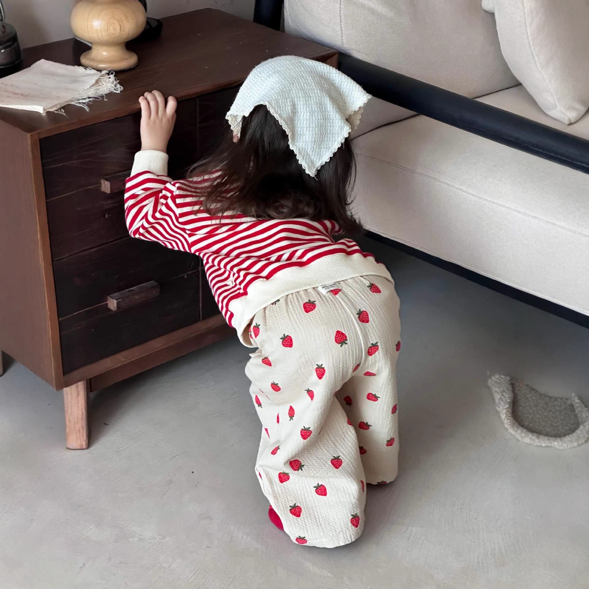 Infant spring clothing baby clothes children's clothing 2026 new Korean style children's clothing girls striped sweatshirt suit 5