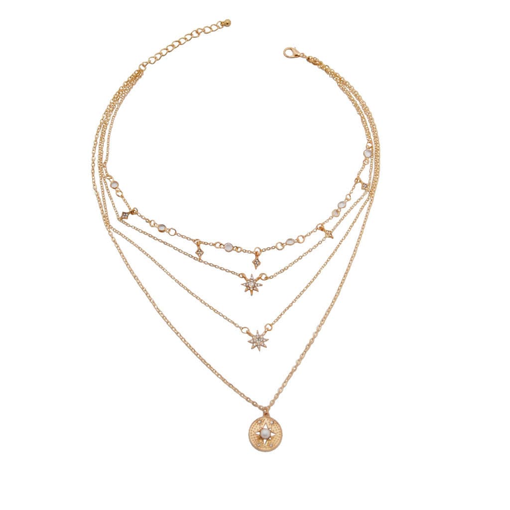 Cross-border jewelry imitation pearl necklace women's love pendant multi-layered necklace simple fashion clavicle chain choker 8