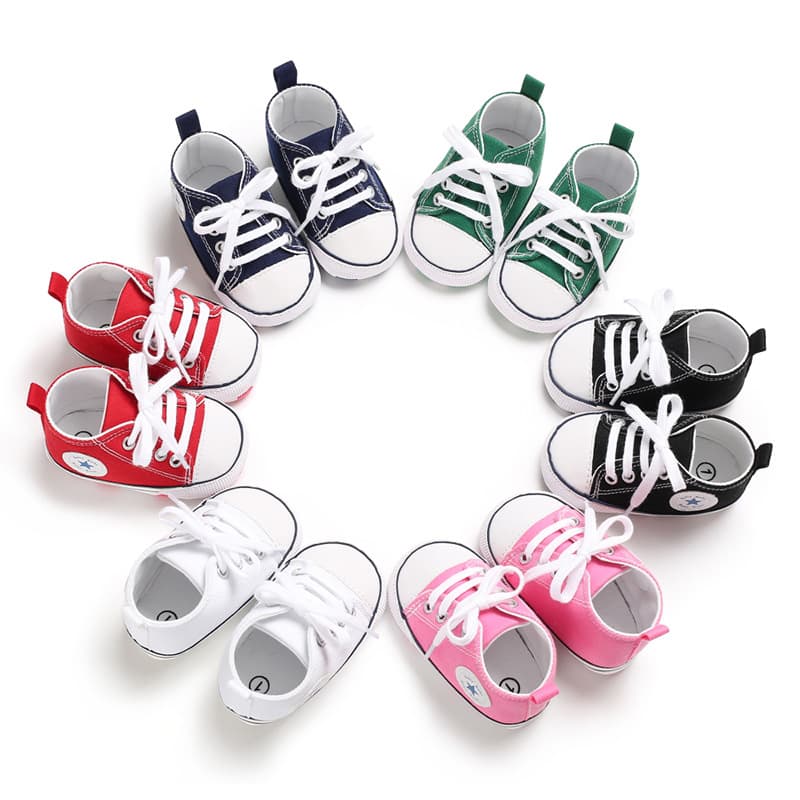 Spring and Autumn 0-1 year old baby sports shoes soft sole baby canvas toddler shoes