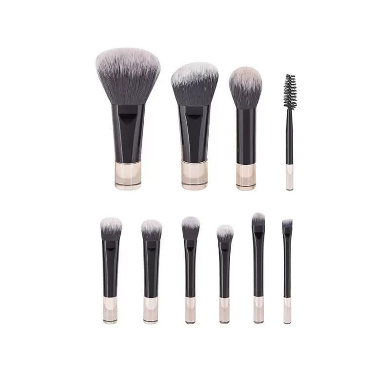 10 short handle portable makeup brush set storage bag blush brush loose powder brush easy to carry eye shadow during travel 9