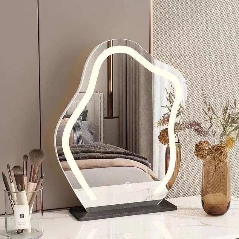 Yunduo Mirror Desktop Makeup Mirror Desktop LED Light Bedroom Dressing Table Smart Light Luxury Advanced Light Mirror with Light 8