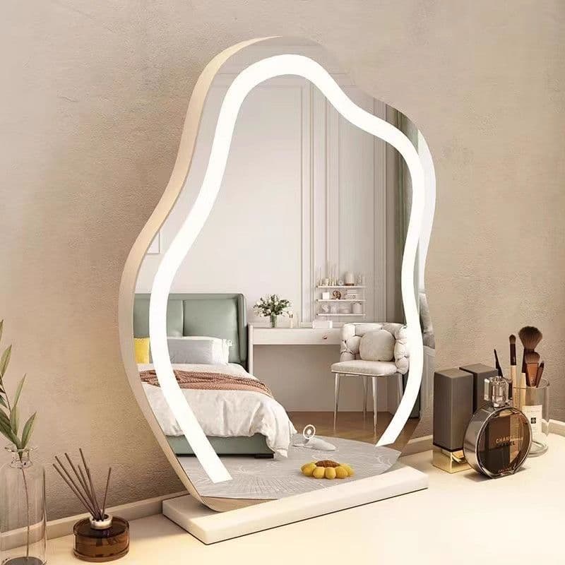 Yunduo Mirror Desktop Makeup Mirror Desktop LED Light Bedroom Dressing Table Smart Light Luxury Advanced Light Mirror with Light 1