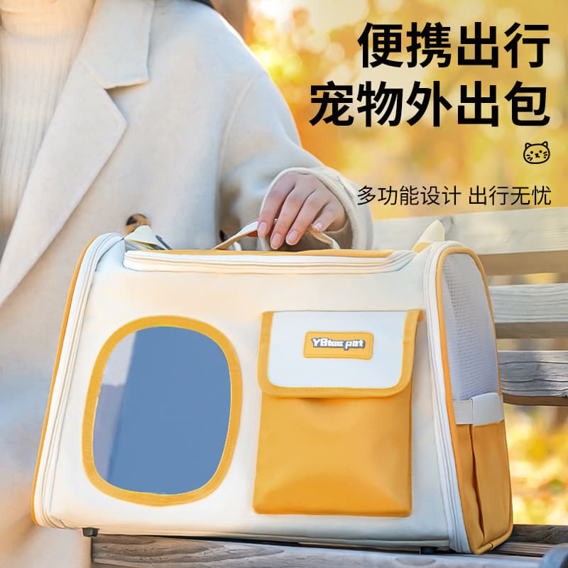 Cat bag, outdoor portable bag, cat cage backpack, space capsule portable pet cat bag, small dog breathable bag 2