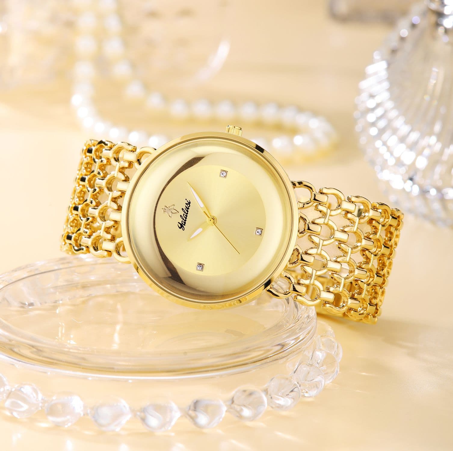 Yalalusi light luxury women's watch hollow strap women's retro watch round dial foreign trade fashion women's watch 3