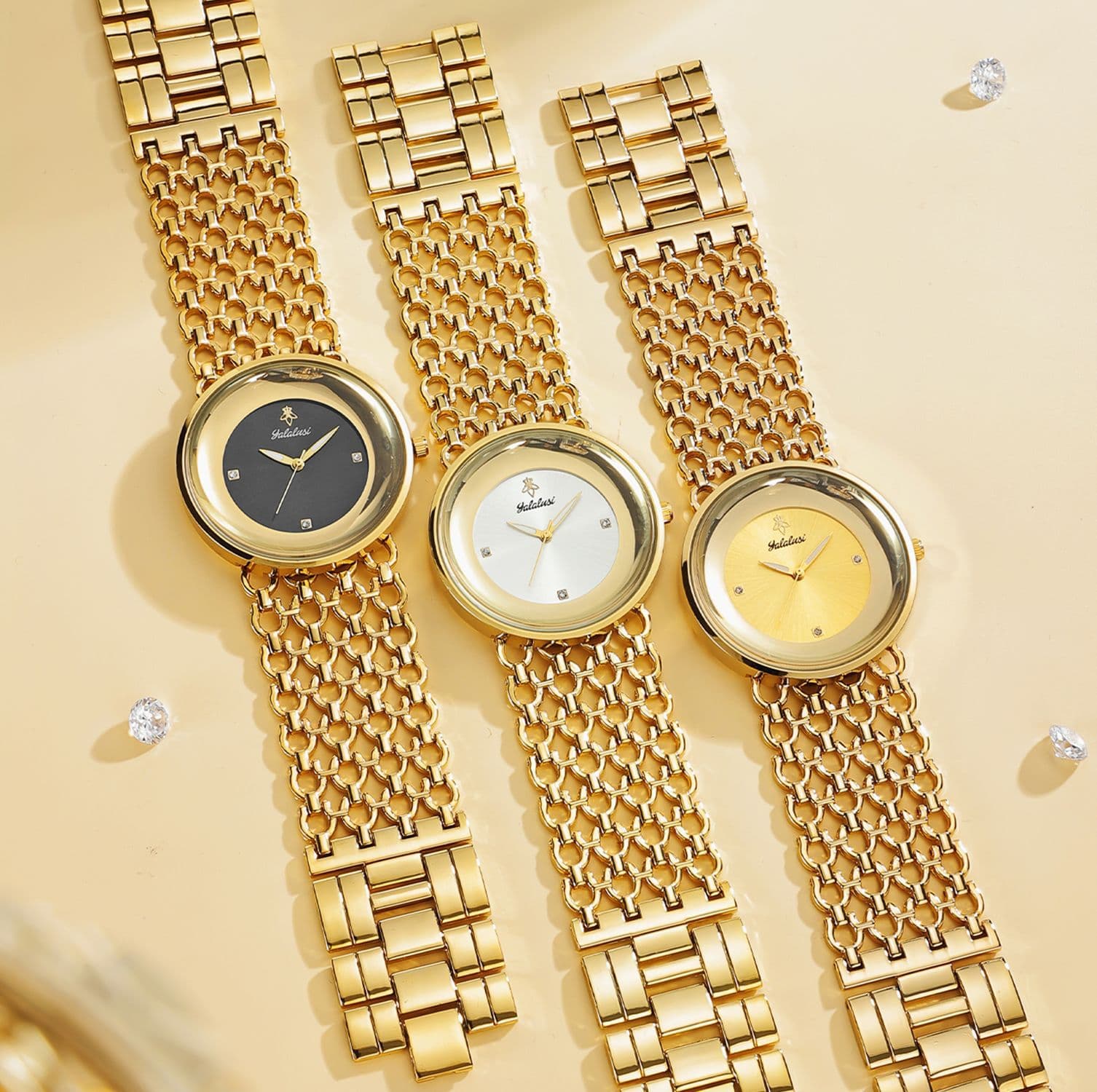 Yalalusi light luxury women's watch hollow strap women's retro watch round dial foreign trade fashion women's watch 5