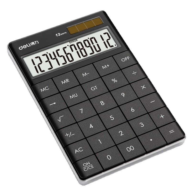 Deli computer tablet color office business fashion male and female calculator student exam solar power off 6
