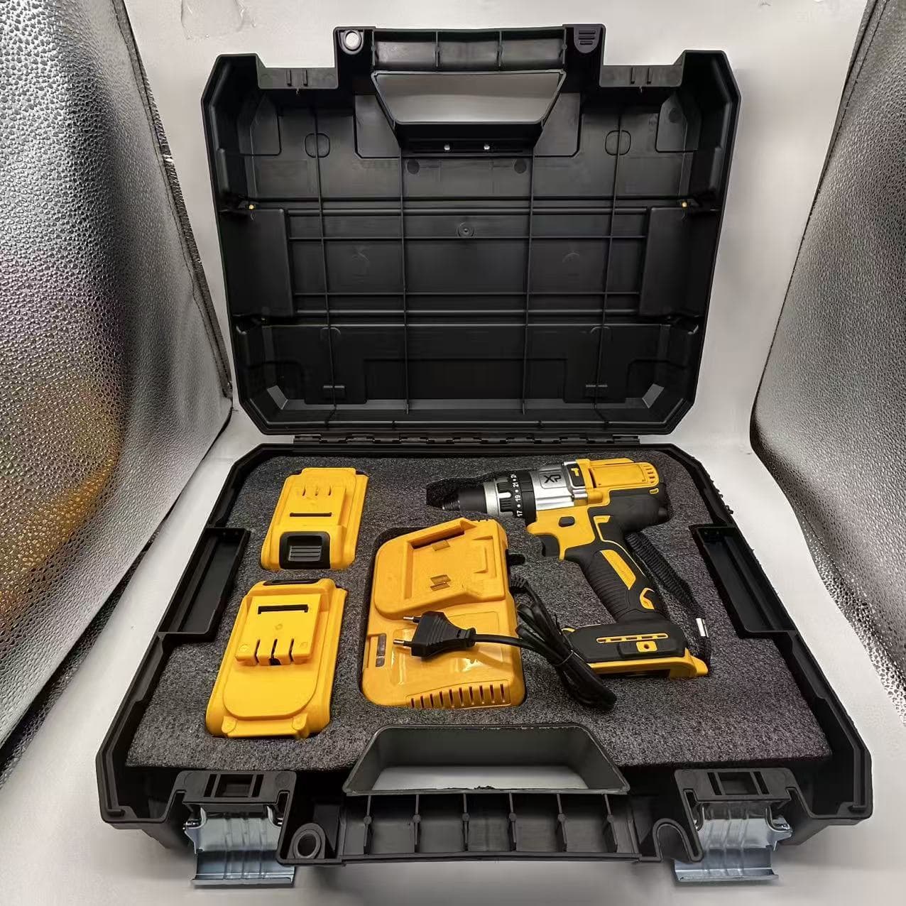 Foreign trade lithium battery brushless multi-function cordless drill cross-border lithium battery new energy lithium electric drill impact drill 7