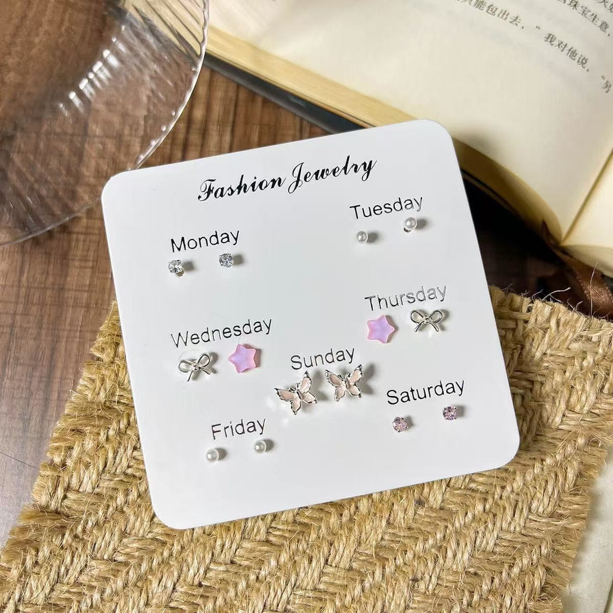 Sweet cool ins forest style small fresh cute sweet butterfly earrings elegant small temperament simple versatile ear bone nails 7