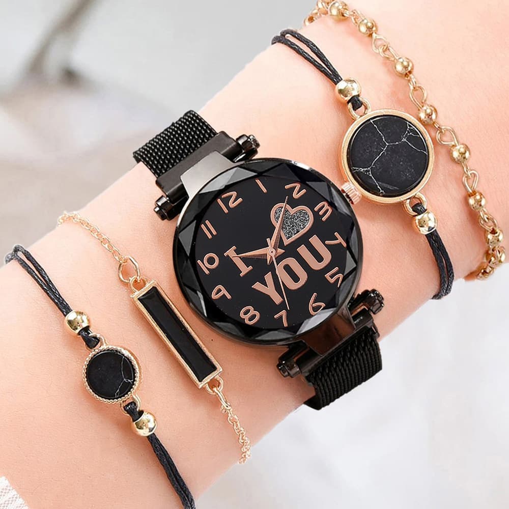Cross-border hot model, fashionable multi-piece set, light luxury, casual and youthful women’s watch set, romantic couple watch gift 10