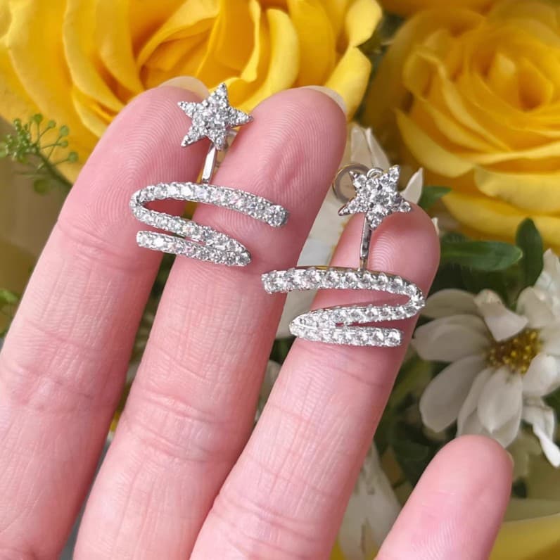 New Zircon Earring Set Niche Fashion High-end Design Super Flash Earrings Internet Celebrity Celebrity Earrings Factory Store 4