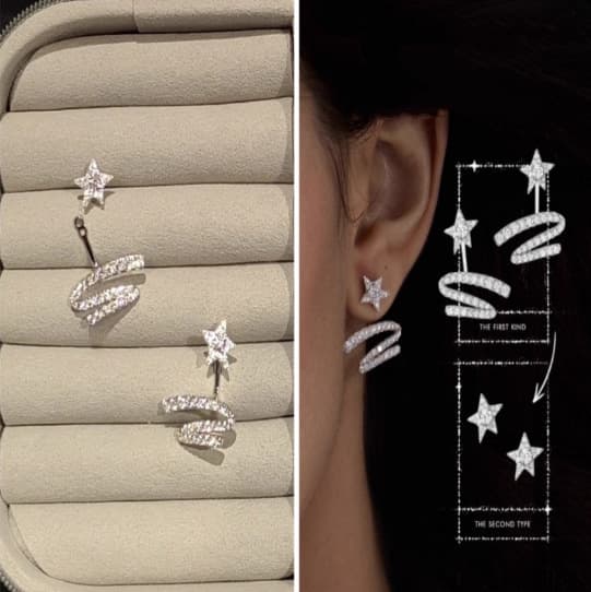 New Zircon Earring Set Niche Fashion High-end Design Super Flash Earrings Internet Celebrity Celebrity Earrings Factory Store 1