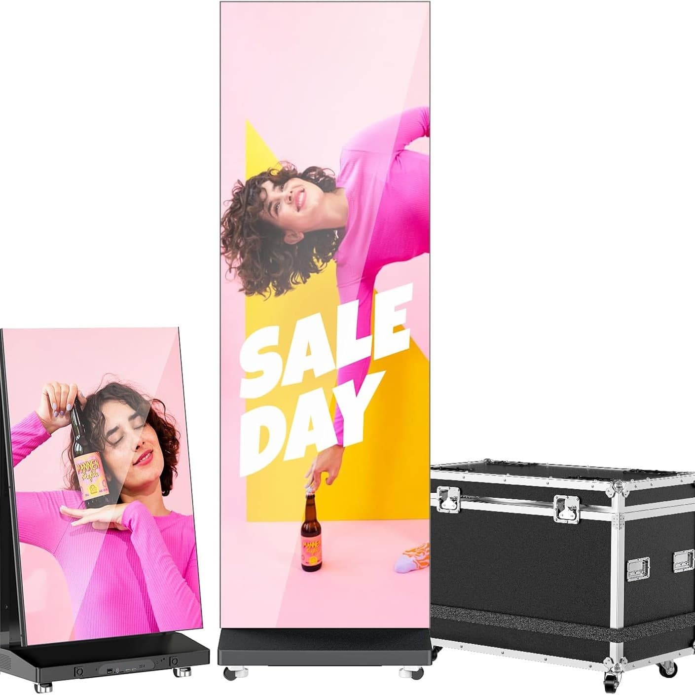 Indoor full-color LED poster screen foldable mobile shopping mall store display vertical advertising machine LED display 6